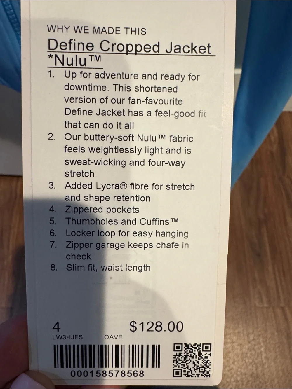 lululemon athletica define jacket ocean wave oave nwt - Picture 2 of 3